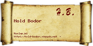 Hold Bodor névjegykártya